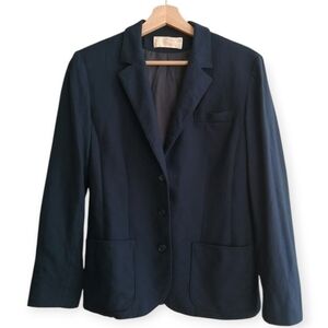 Pendleton Virgin Wool Blazer Patch Pockets Single Breasted 3 Buttons Navy Medium